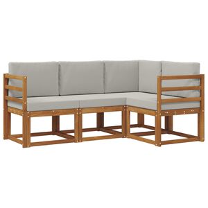 vidaXL Ensemble de canap&eacute;s d'ext&eacute;rieur 4 pc Gris Naturel et Clair