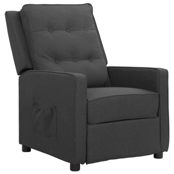 vidaXL Fauteuil inclinable Gris fonc&eacute; Tissu