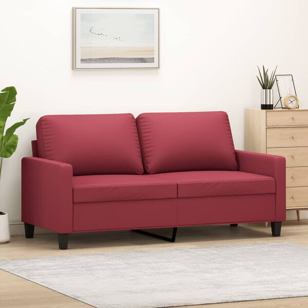 vidaXL Canap&eacute; &agrave; 2 places Rouge bordeaux 140 cm Similicuir