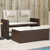 vidaXL Banc inclinable de jardin avec coussins marron r&eacute;sine tress&eacute;e