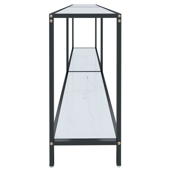 vidaXL Table console Blanc 180x35x75,5 cm Verre trempé