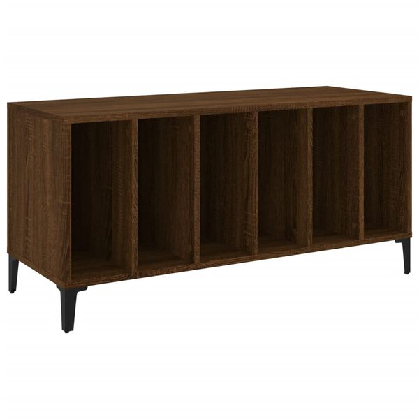 vidaXL Armoire &agrave; disques ch&ecirc;ne marron 100x38x48 cm bois d'ing&eacute;nierie