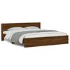 vidaXL Cadre de lit avec LED sans matelas ch&ecirc;ne marron 180x200 cm
