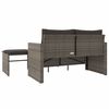 vidaXL Salon de jardin avec coussins 3 pcs gris r&eacute;sine tress&eacute;e