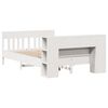 vidaXL Lit biblioth&egrave;que sans matelas blanc 135x190 cm bois pin massif