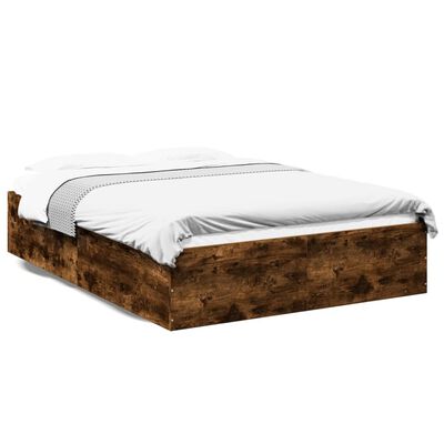 vidaXL Cadre de lit sans matelas chêne fumé 140x200 cm