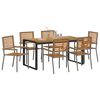 vidaXL Ensemble de salle &agrave; manger pour jardin 7 pcs Gris et marron