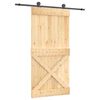 vidaXL Porte coulissante 100 x 210 cm Bois de pin massif (non trait&eacute;)