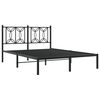 vidaXL Cadre de lit m&eacute;tal sans matelas avec t&ecirc;te de lit noir 140x190cm