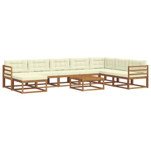 vidaXL Ensemble de canap&eacute;s d'ext&eacute;rieur 9 pcs Naturel et Cr&egrave;me