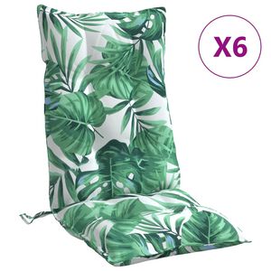 vidaXL Coussins de chaise &agrave; dossier haut lot de 6 mod&egrave;le de feuille