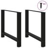 vidaXL Pieds de table &agrave; manger Noir 2 pi&egrave;ces 100x(72-73) cm Acier
