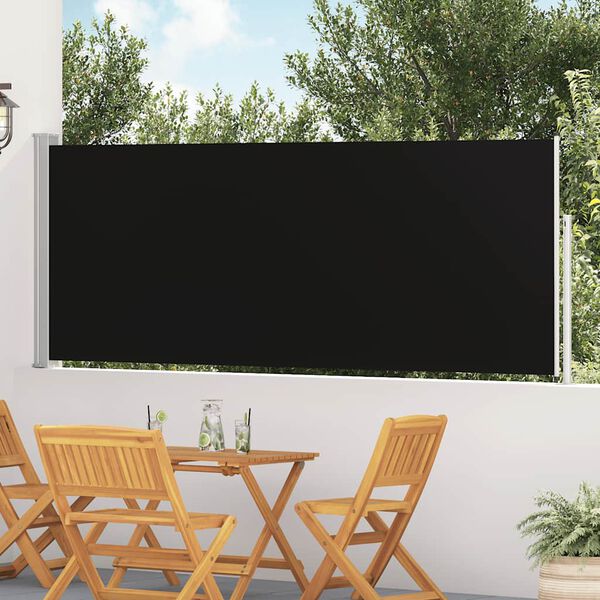 vidaXL Auvent latéral rétractable de patio 120x500 cm Noir