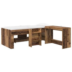 vidaXL Lit haut pour enfants avec bureau 2 pc Bois ancien