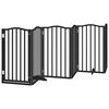vidaXL Barri&egrave;re pour chien porte pliable 15panneaux noir bois peuplier