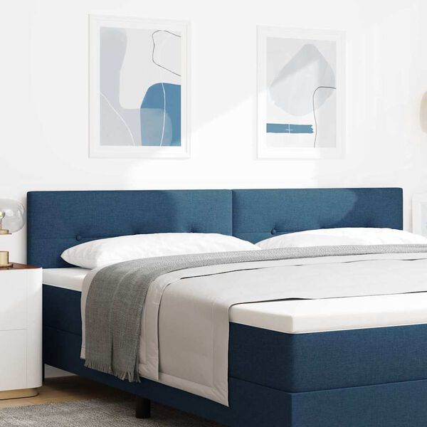 vidaXL T&ecirc;te de lit LED avec des lumi&egrave;res &agrave; LED Bleu 200 cm Polyester
