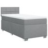 vidaXL Sommier &agrave; lattes de lit avec matelas Gris clair 90x200 cm Tissu
