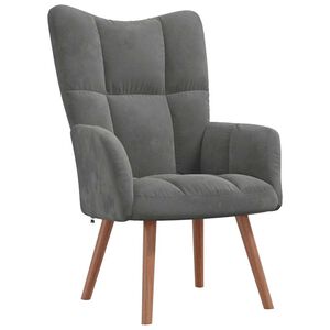 vidaXL Chaise de relaxation Gris fonc&eacute; Velours