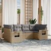 vidaXL Salon de jardin avec coussins 6 pcs beige r&eacute;sine tress&eacute;e