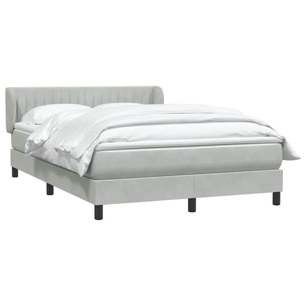 vidaXL Sommier &agrave; lattes de lit et matelas gris clair 140x220cm velours
