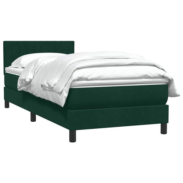 vidaXL Sommier &agrave; lattes de lit et matelas vert fonc&eacute; 100x220cm velours