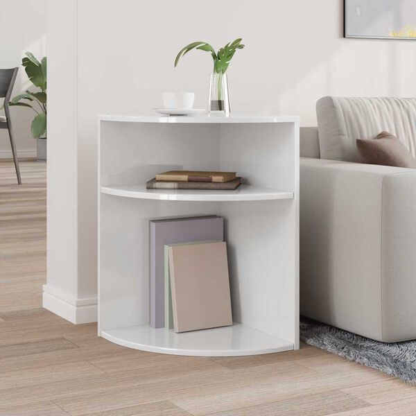 vidaXL Table d'appoint Blanc brillant 39,7 x 39,7 x 60 cm