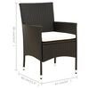 vidaXL Ensemble &agrave; manger d'ext&eacute;rieur 5pcs avec coussins R&eacute;sine tress&eacute;e