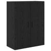 vidaXL Haut Armoire 2 pcs Ch&ecirc;ne noir Bois Agglom&eacute;r&eacute; et Verre