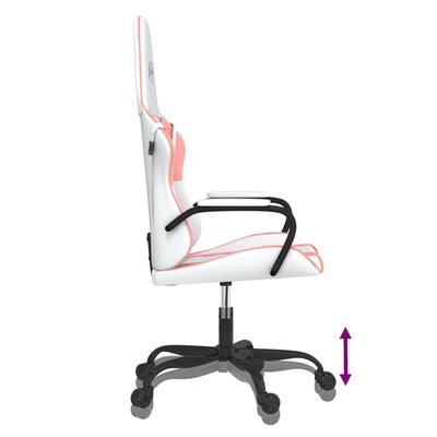 vidaXL Chaise de jeu de massage Blanc et rose Similicuir