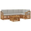 vidaXL Ensemble de canap&eacute;s d'ext&eacute;rieur 6 pc Gris Naturel et Clair