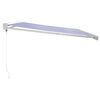 vidaXL Auvent rétractable bleu et blanc 4x3 m tissu et aluminium