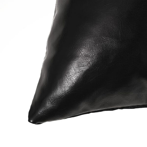 vidaXL Jeu de coussin lot de 2 PU 40 x 60 cm Noir