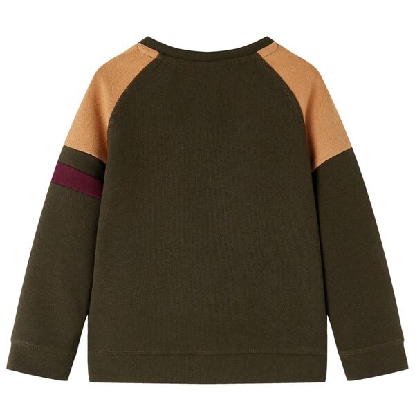 Sweatshirt pour enfants kaki fonc&eacute; et camel 128