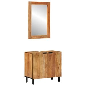 vidaXL Ensemble d'armoire de salle de bain 2 pc Naturel