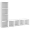 vidaXL Meubles TV 2 pcs Blanc 142,5x35x36,5 cm Bois d'ing&eacute;nierie