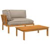 vidaXL Ensemble de Canap&eacute;s Uni 2 pcs Taupe Bois d'Acacia Massif