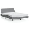 vidaXL Cadre de lit Dover gris clair 140x190 cm tissu