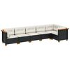 vidaXL Salon de jardin 6 pcs avec coussins noir r&eacute;sine tress&eacute;e