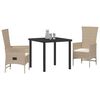 vidaXL Ensemble de salle &agrave; manger pour jardin 3 pcs Beige polyrotin