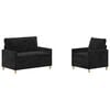 vidaXL Ensemble de Canap&eacute;s 2 pc Noir Polyester