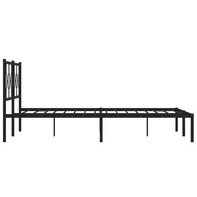 vidaXL Cadre de lit métal sans matelas avec tête de lit noir 183x213cm