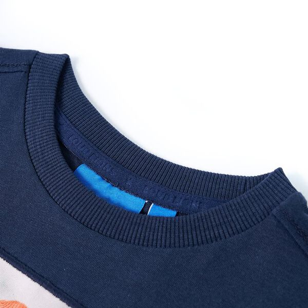 T-shirt enfants &agrave; manches longues m&eacute;lange bleu marine 92