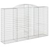 vidaXL Panier de gabions arqu&eacute; 300x50x180/200 cm Fer galvanis&eacute;