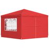 vidaXL Tente de f&ecirc;te 300 x 300 x 255 cm Rouge PE et acier
