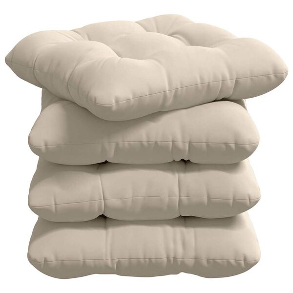 vidaXL Coussins de si&egrave;ge 4 pcs Beige 40 x 40 cm Tissu en microfibre