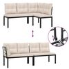 vidaXL Bancs de jardin avec coussins lot de 2 acier enduit de poudre