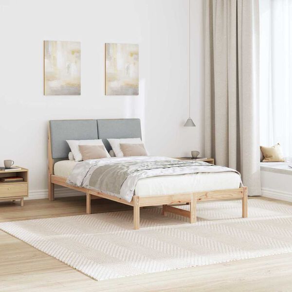 vidaXL Cadre de lit avec t&ecirc;te de lit Marron et gris clair 120 x 200 cm