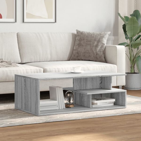 vidaXL Table basse sonoma gris 102x55x35 cm bois d'ing&eacute;nierie
