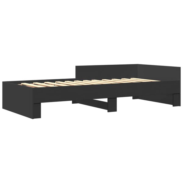 vidaXL Cadre de lit sans matelas noir 75x190 cm bois ingénierie