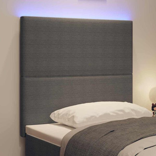 vidaXL T&ecirc;te de lit LED avec des lumi&egrave;res &agrave; LED Gris clair 80 cm tissu